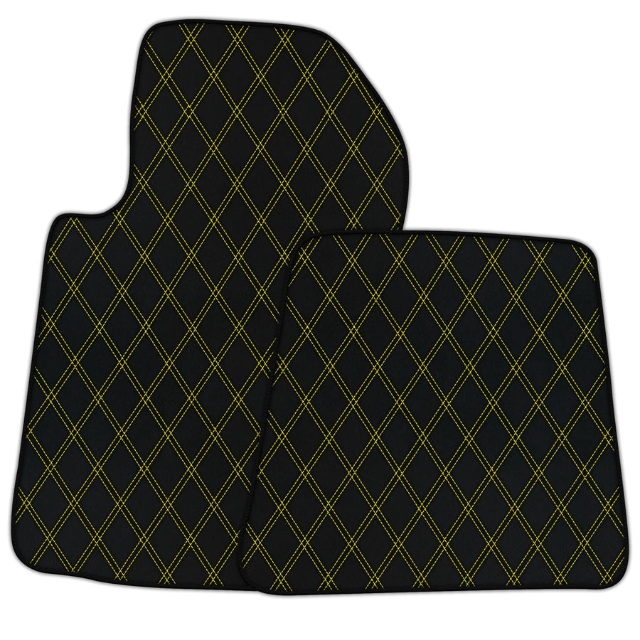 Customizable Leather Floor Mats with Double Diamond Pattern for Ferrari 612 Scaglietti (2005-2011)