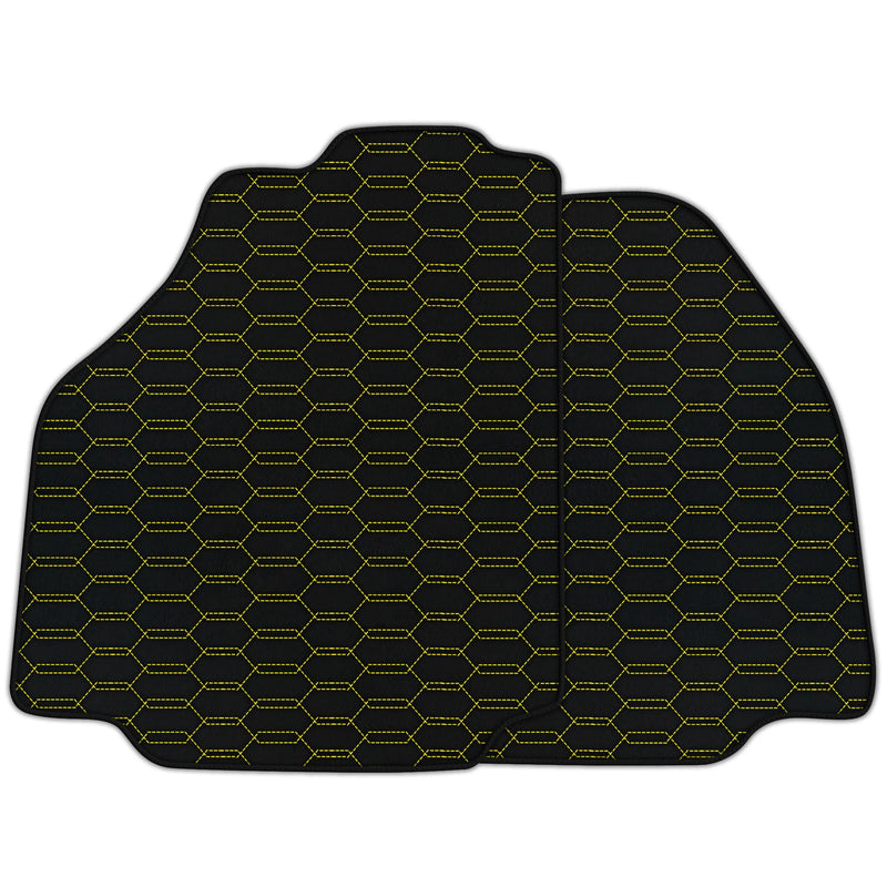 Alfombrillas de Coche de Cuero Personalizables con Patrón Hexagonal Trenzado para Ferrari 488 Pista Spider (2019-2021)