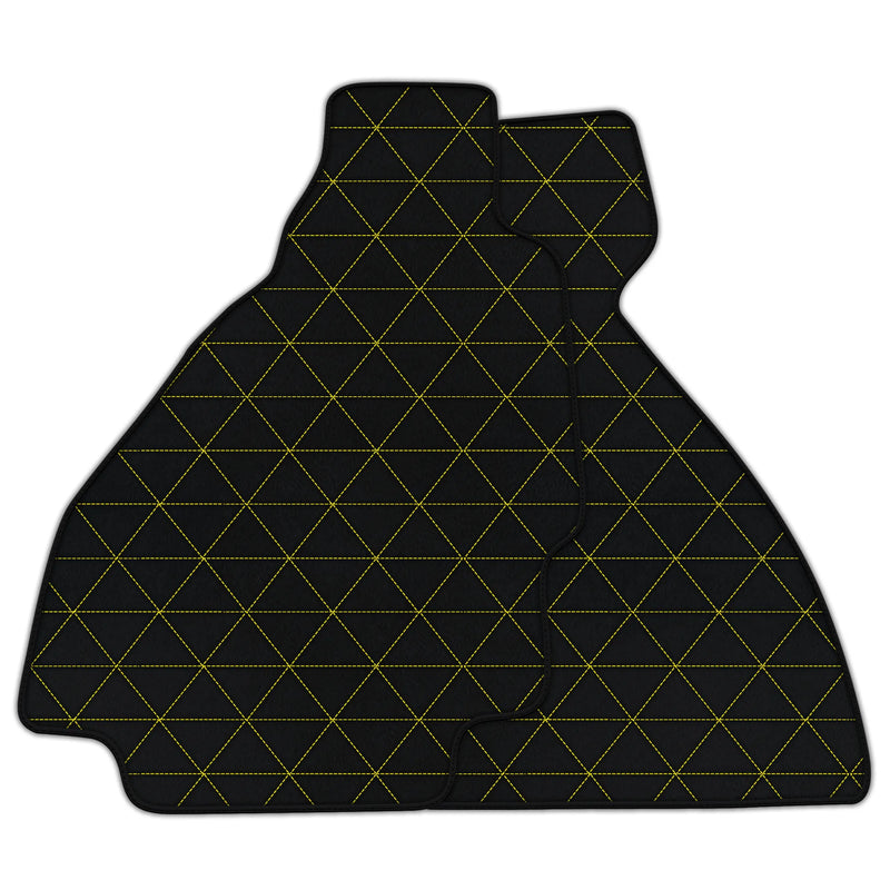 Alfombrillas de coche de cuero personalizables con patrón triangular para Ferrari 328 GTS (1985-1989)