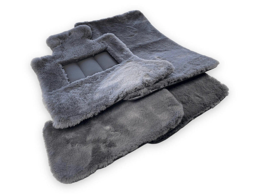 Dark Gray Sheepskin Floor Mats For Bentley Flying Spur (2005-2013) Design Brand - AutoWin
