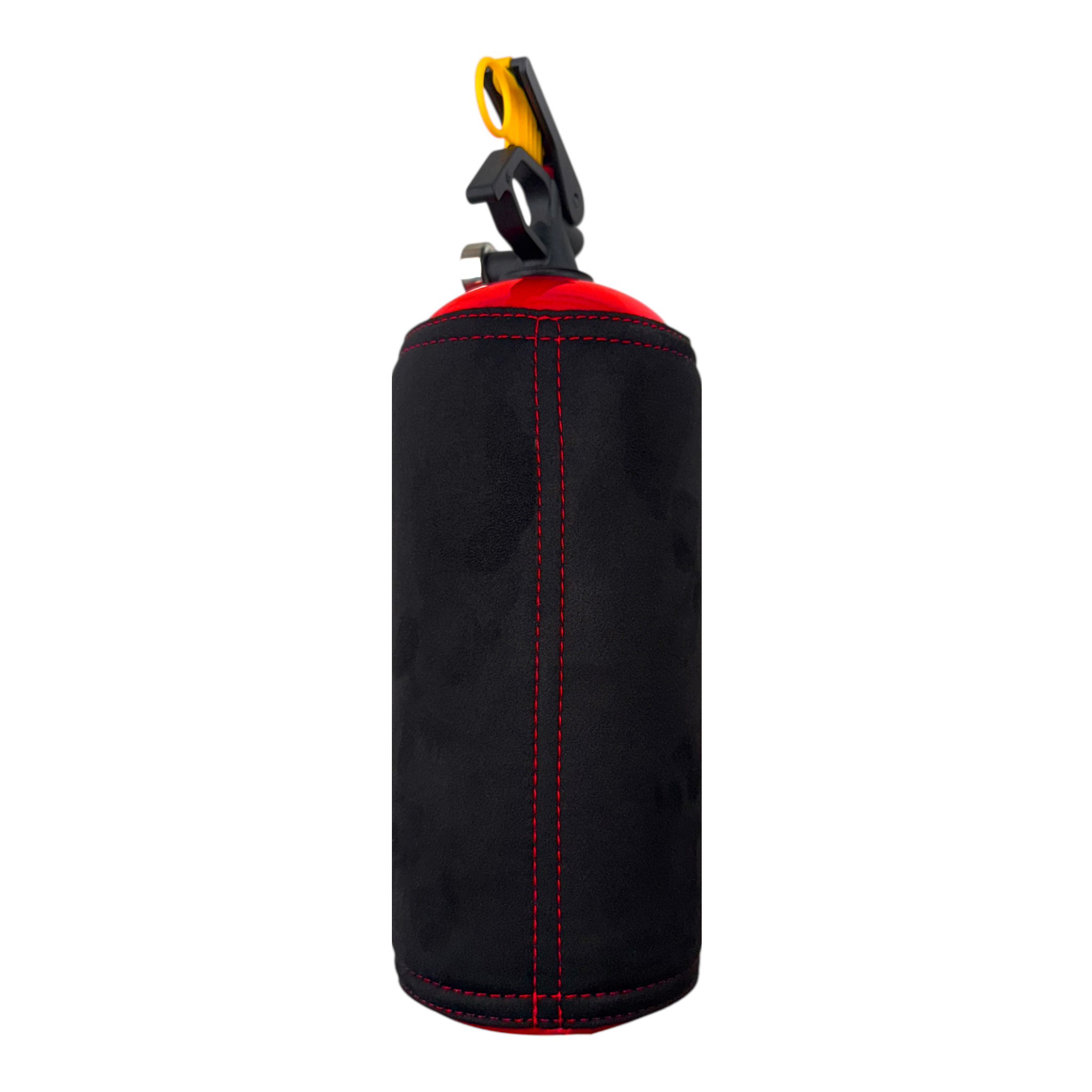 Ferrari Fire Extinguisher Cover – Black Alcantara with Red Stitching