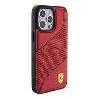 Ferrari Perforated Waves Metal Logo Hardcase for iPhone 15 Pro 6.1" - AutoWin