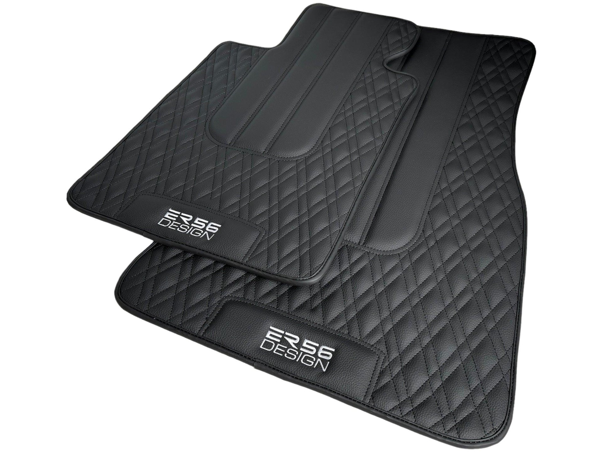 Floor Mats For BMW Z4 Series E86 Coupe (2003-2008) Black Leather Er56 Design - AutoWin