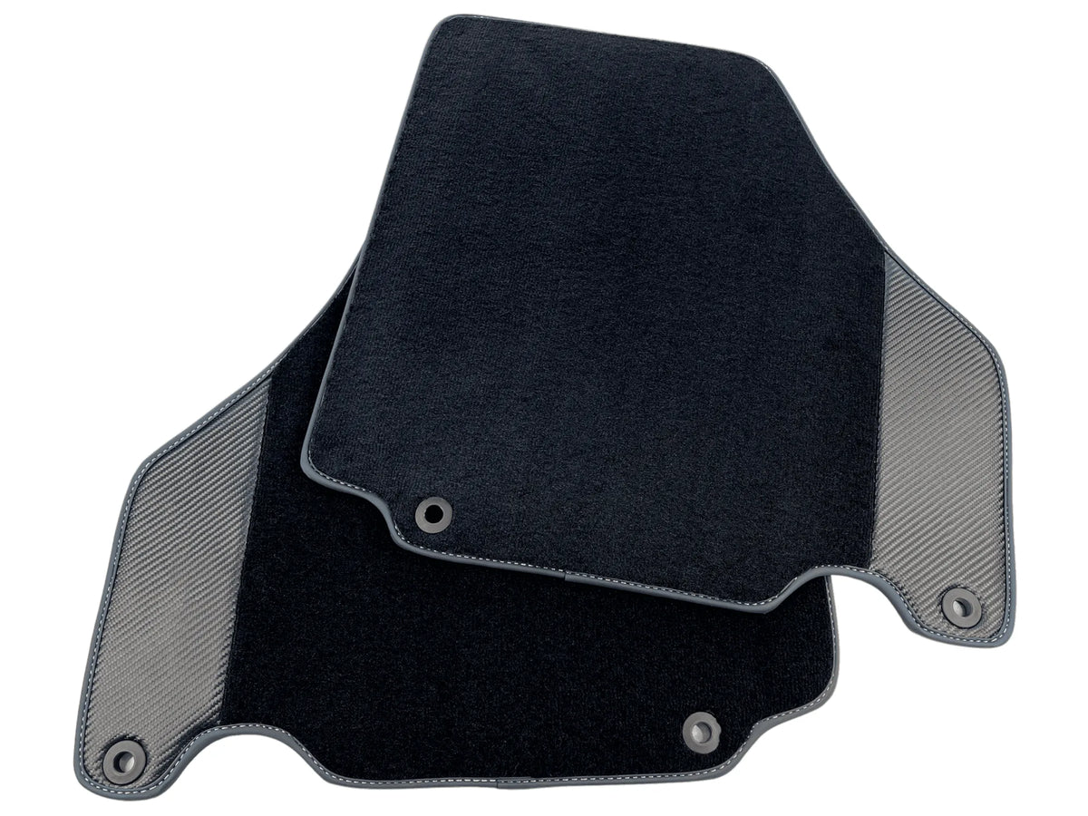Floor Mats For Ferrari 360 Modena 1999-2005 Black With Carbon Fiber Leather - AutoWin