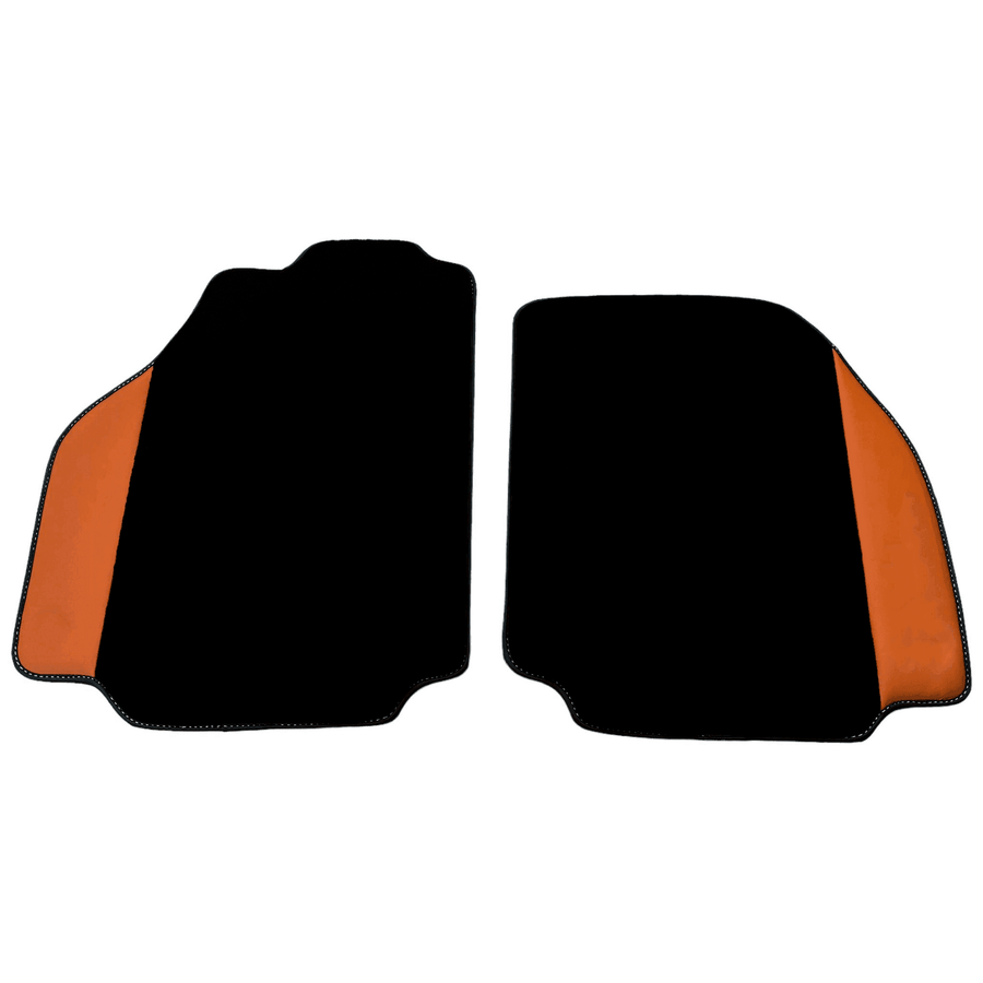 Black Floor Mats for Ferrari 488 Pista Spider (2019-2021) with Cuoio Nappa Leather