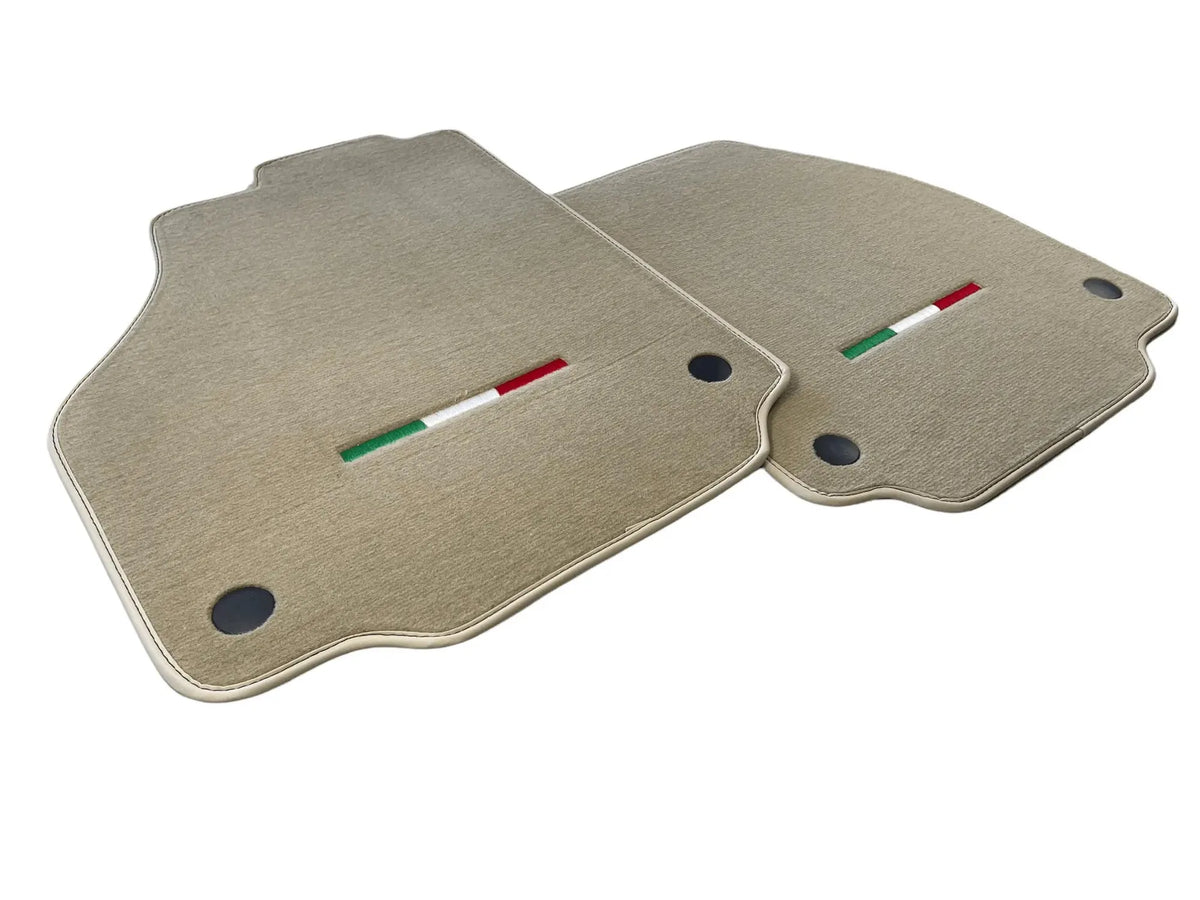 Floor Mats For Ferrari 488 2015-2022 Beige Autowin Brand Italian Edition
