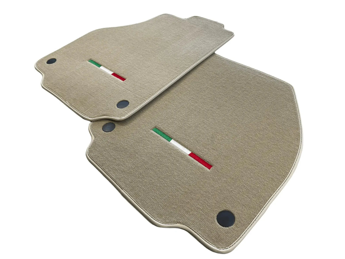 Floor Mats For Ferrari 488 2015-2022 Beige Autowin Brand Italian Edition