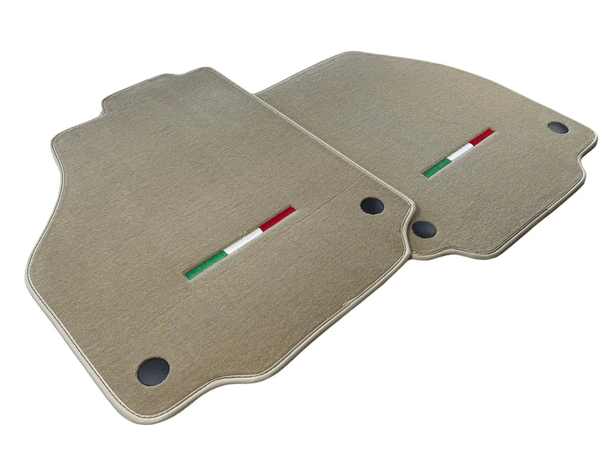 Floor Mats For Ferrari 488 2015-2022 Beige Autowin Brand Italian Edition