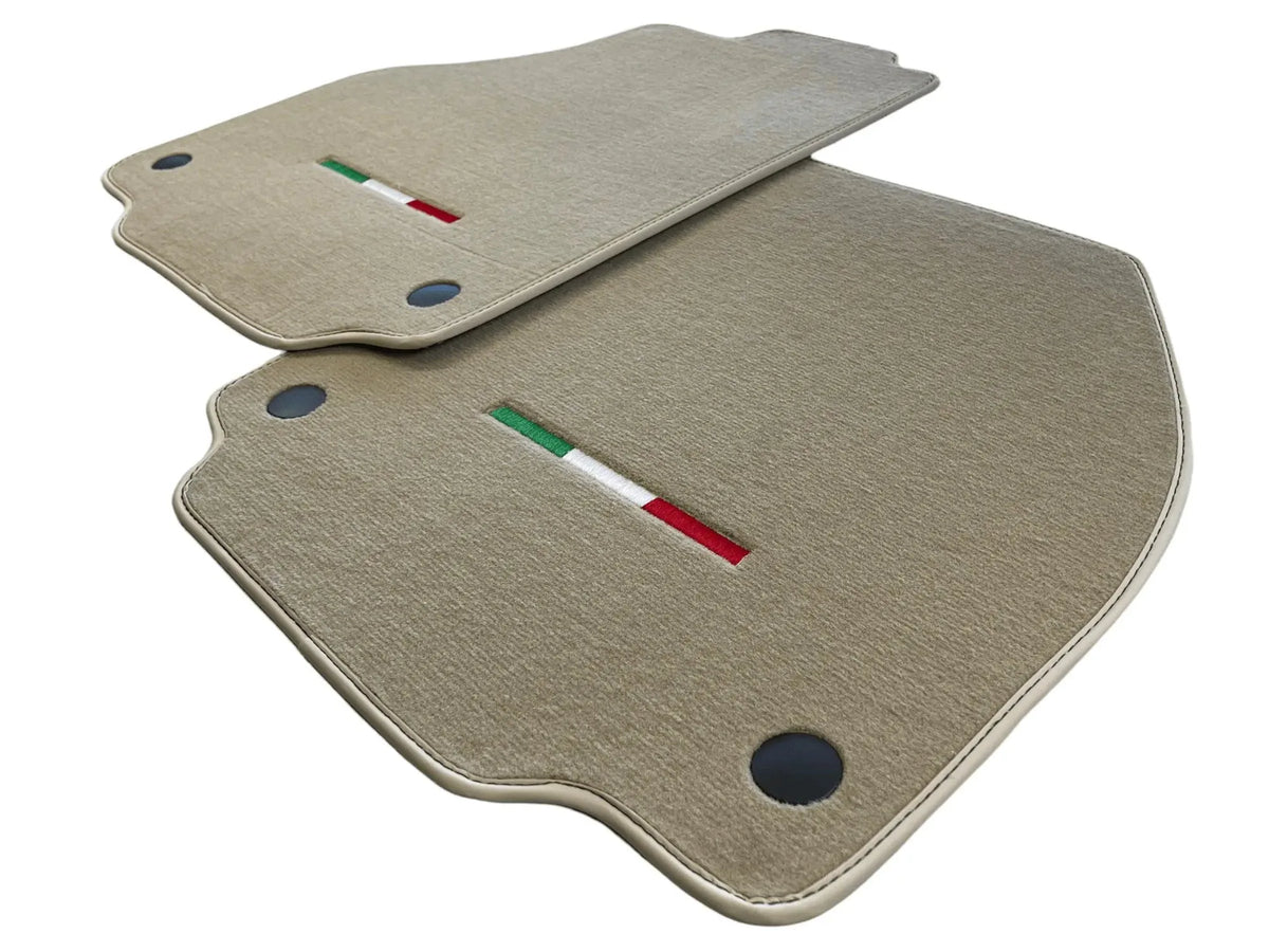 Floor Mats For Ferrari 488 2015-2022 Beige Autowin Brand Italian Edition