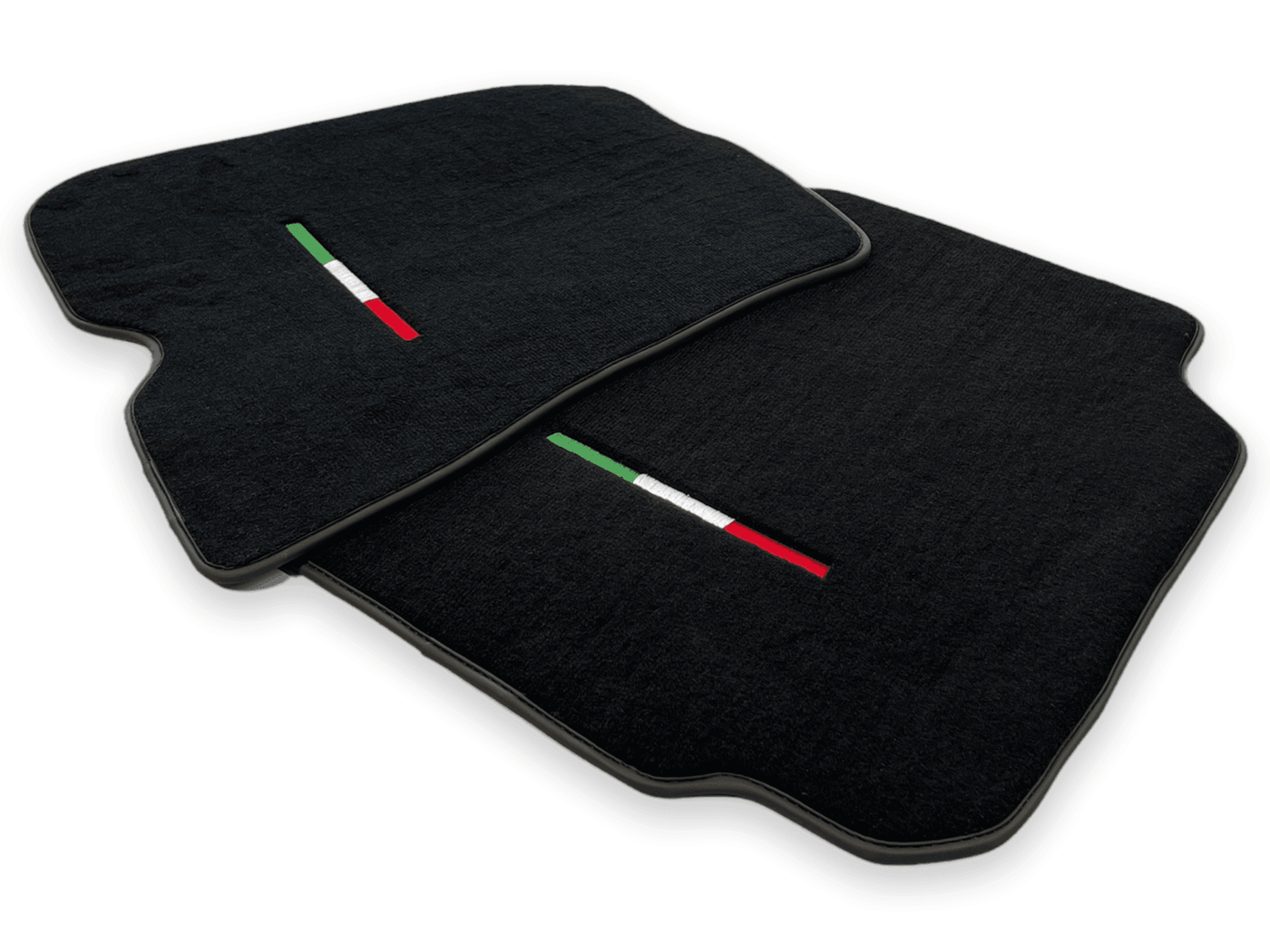 Floor Mats For Ferrari F12 Berlinetta Black Tailored Carpets With Italian Emblem - AutoWin