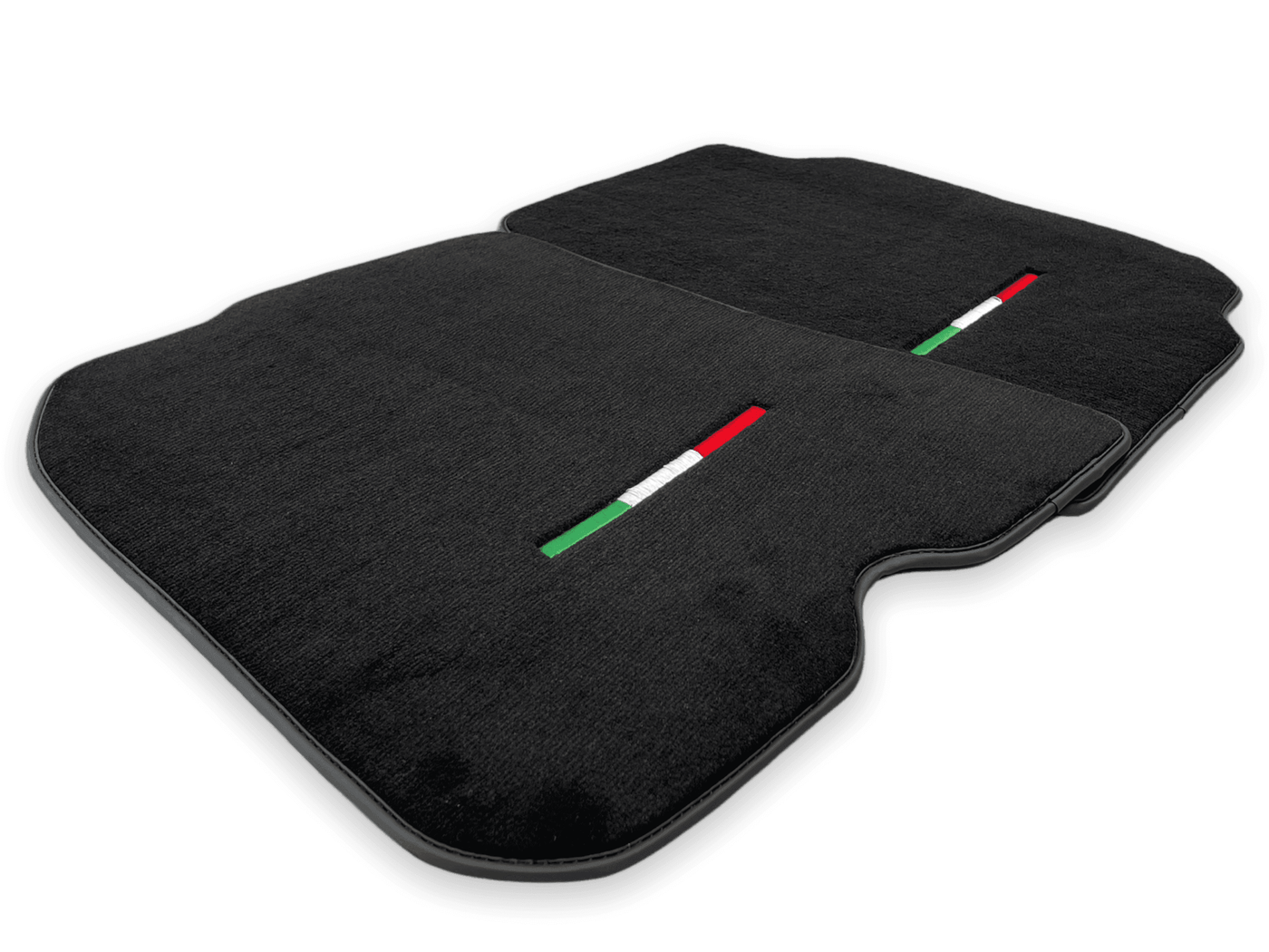 Floor Mats For Ferrari F12 Berlinetta Black Tailored Carpets With Italian Emblem - AutoWin