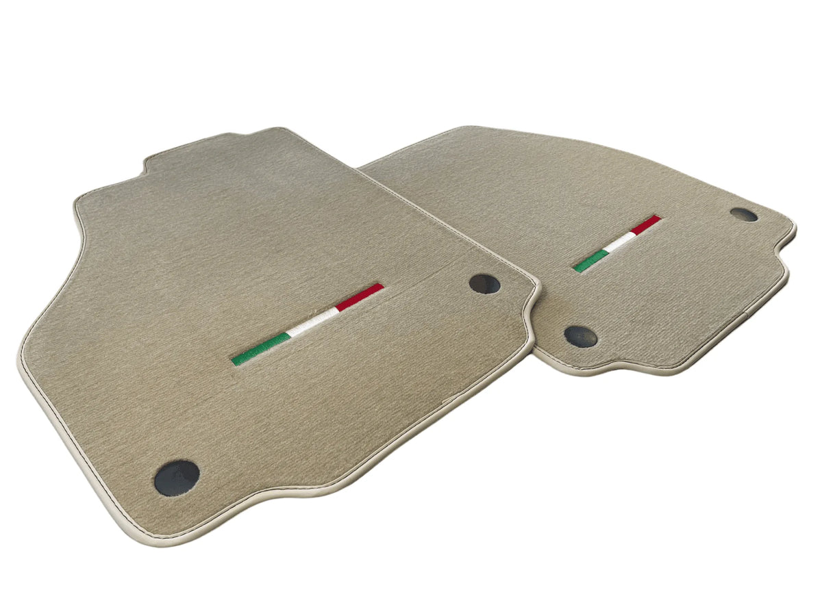 Floor Mats For Ferrari F8 Tributo (2019-2023) Beige Italian Edition - AutoWin