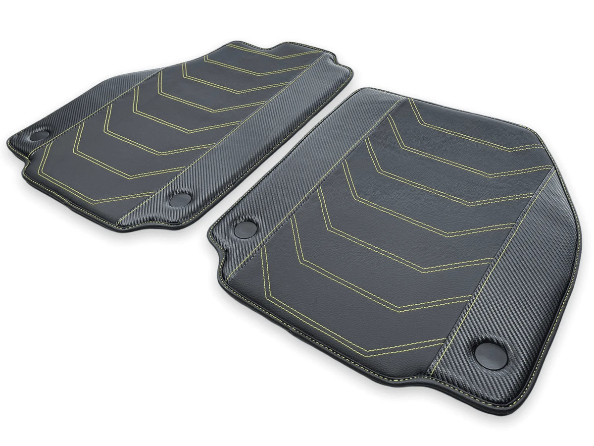 Floor Mats For Ferrari F8 Tributo (2019-2023) Yellow Sewing