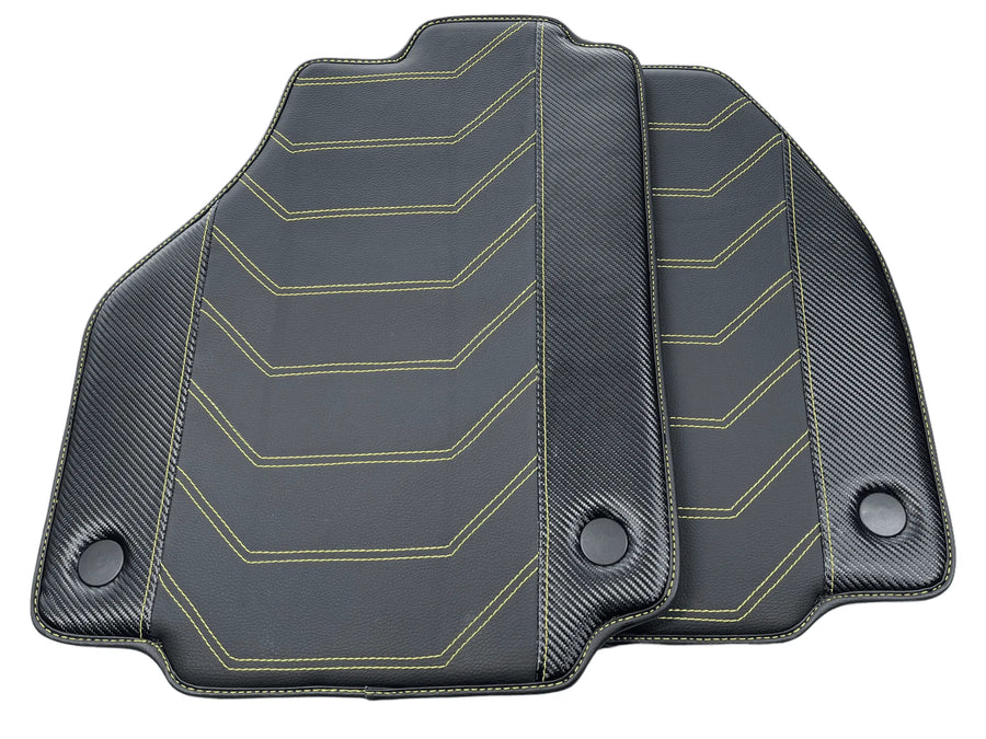 Floor Mats For Ferrari F8 Tributo (2019-2023) Yellow Sewing