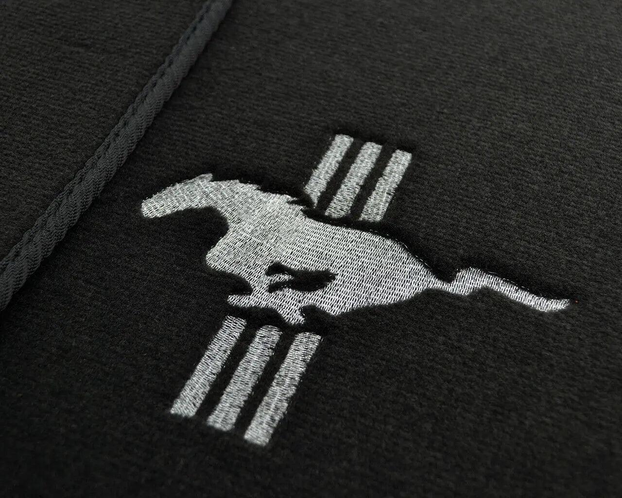 Floor Mats For Ford Mustang 2015-2023 With Silver Pony - AutoWin