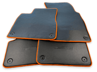 Carbon Leather Floor Mats for Lamborghini Urus with Orange Trim