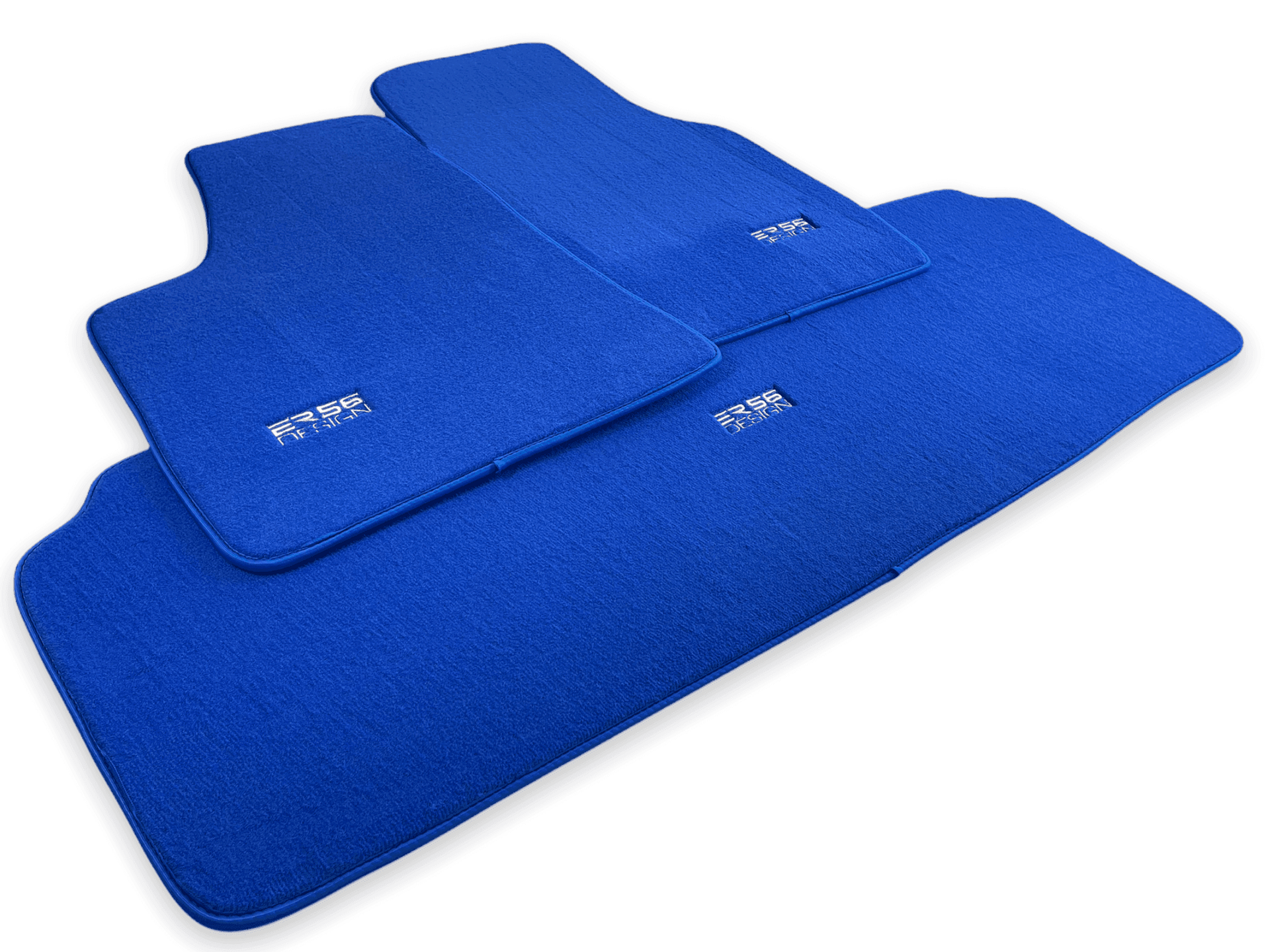 Floor Mats For Tesla Model X (7 Seats) Blue Tailored Carpets ER56 Design - AutoWin