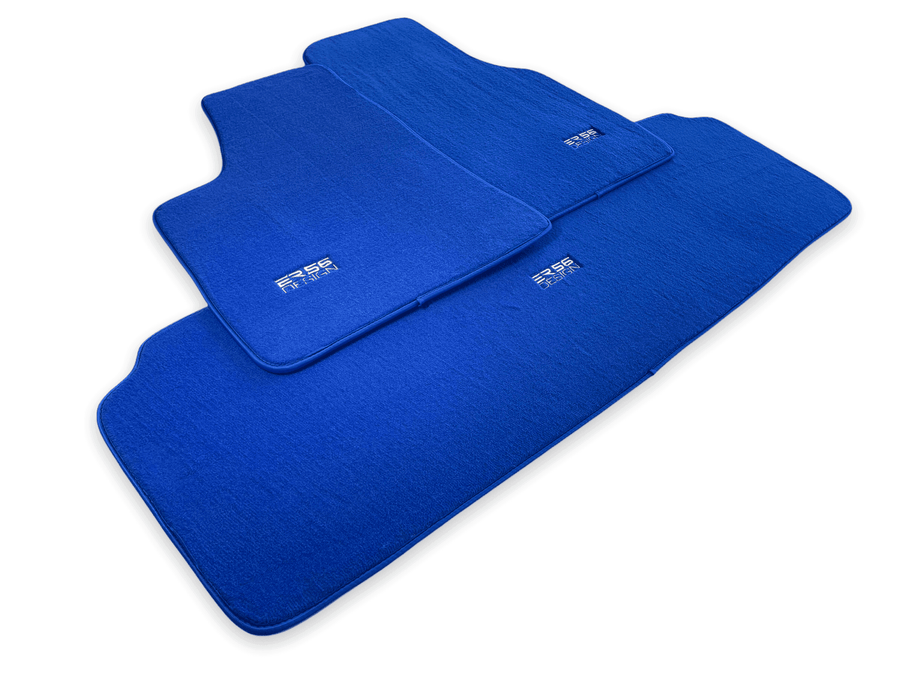 Floor Mats For Tesla Model X (7 Seats) Blue Tailored Carpets ER56 Design - AutoWin