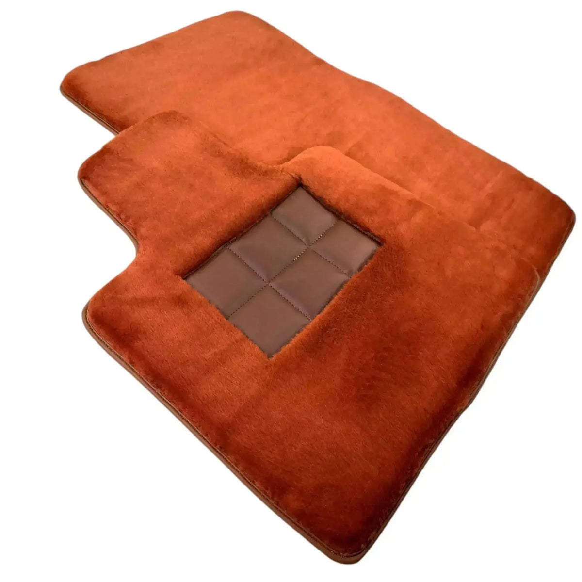 Ginger Color Sheepskin Floor Mats for Rolls-Royce Ghost Series I (2010-2020) - AutoWin