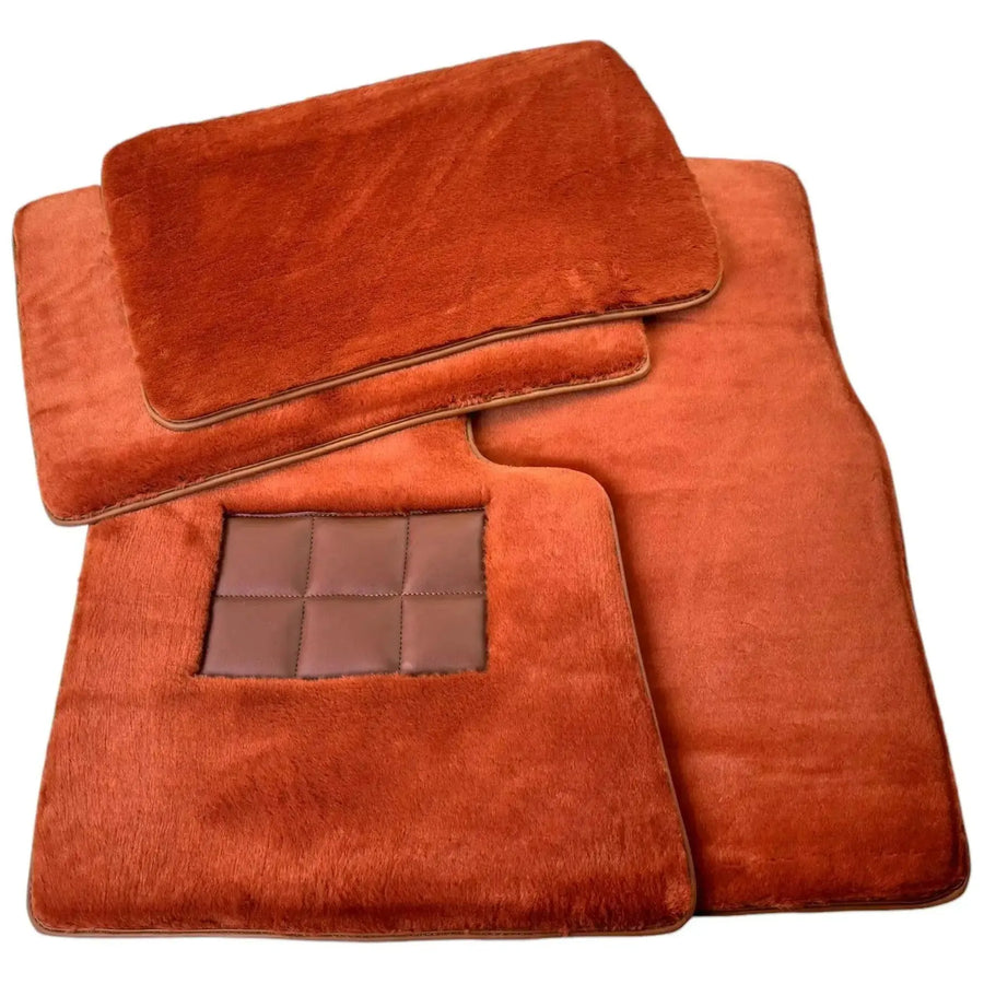 Ginger Color Sheepskin Floor Mats for Rolls-Royce Phantom VIII (2017-2024) - AutoWin