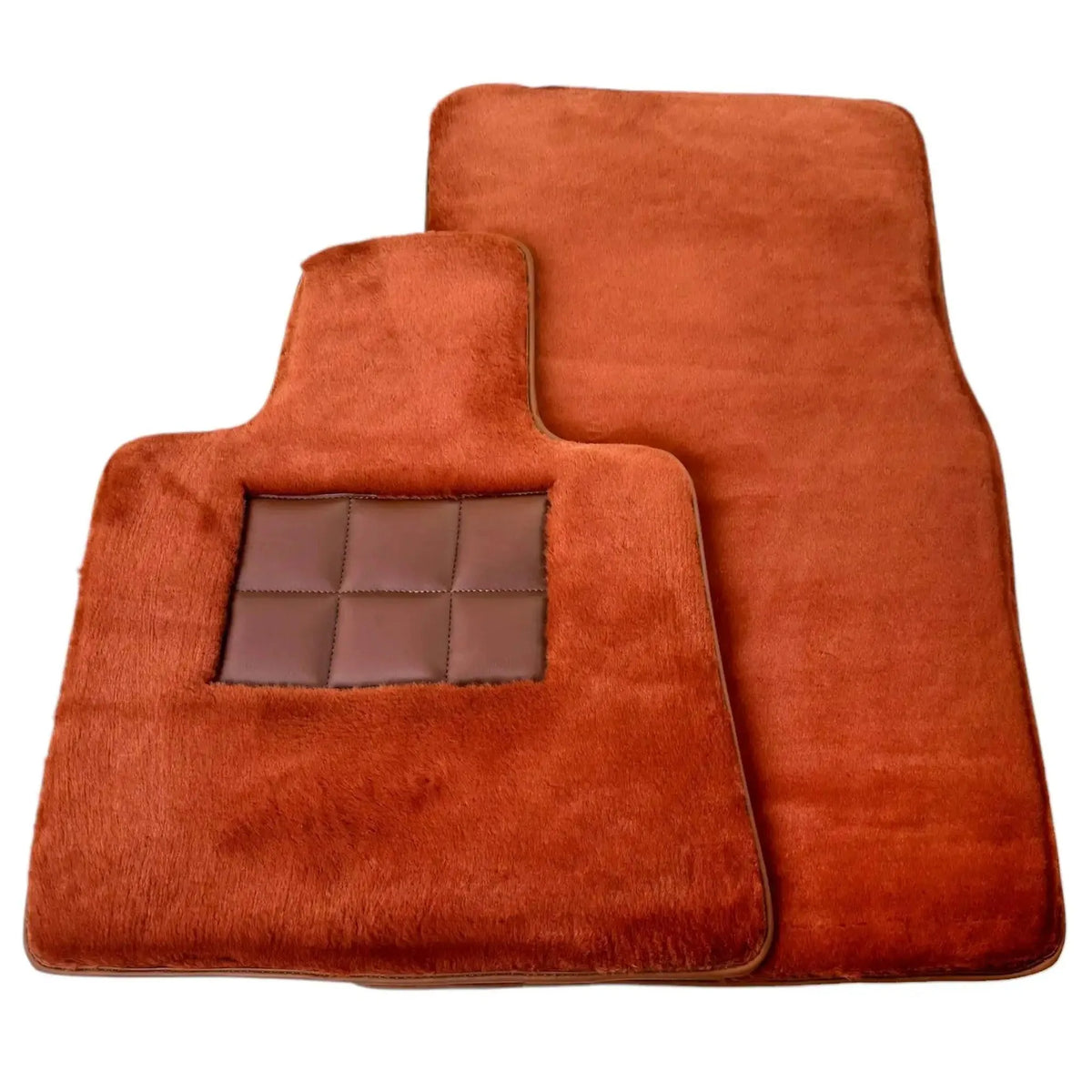 Ginger Color Sheepskin Floor Mats for Rolls-Royce Shadow (1965-1977) - AutoWin