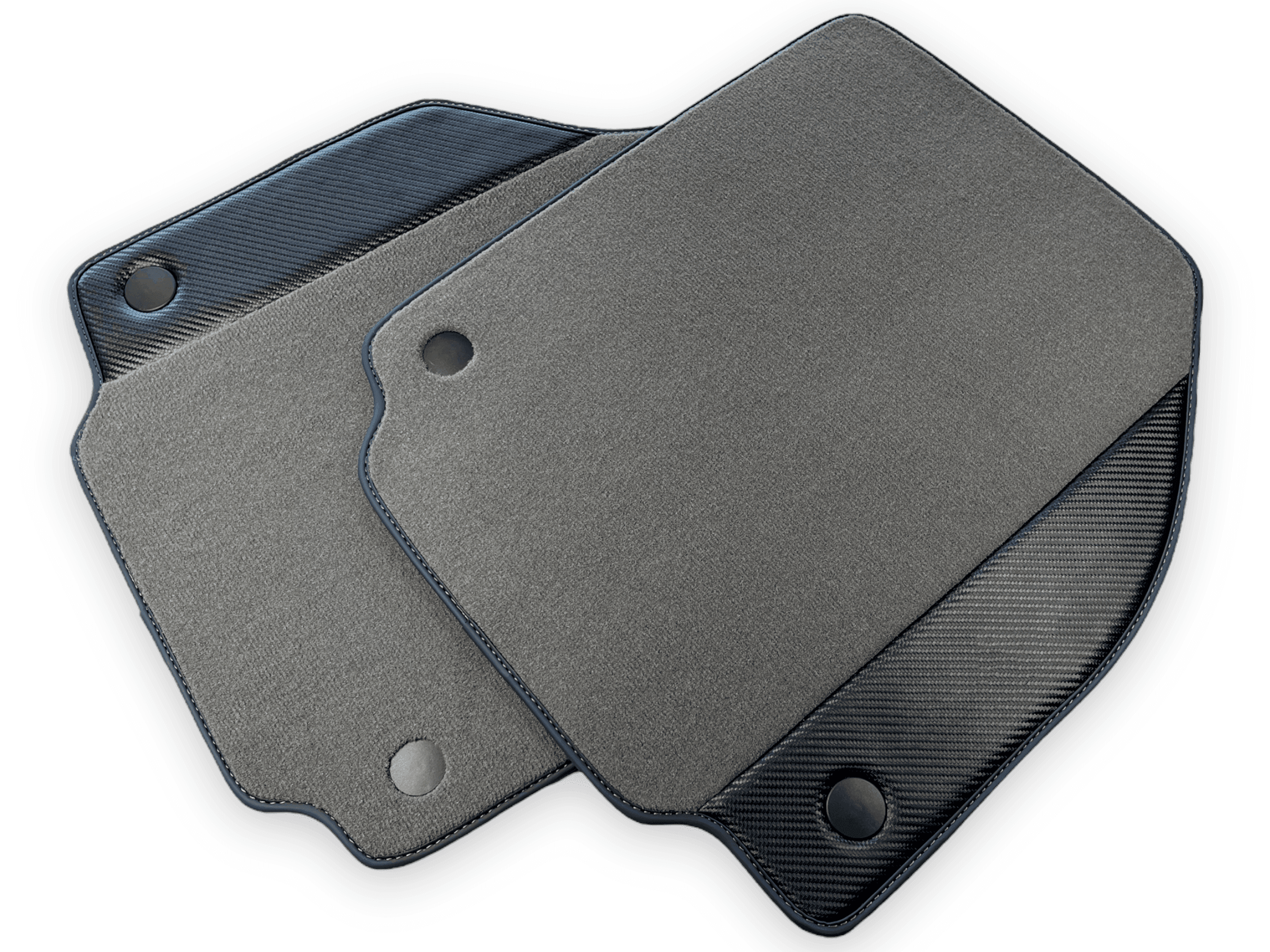 Gray Floor Mats For Ferrari F8 Spider 2019-2022 With Carbon Fiber Leather - AutoWin