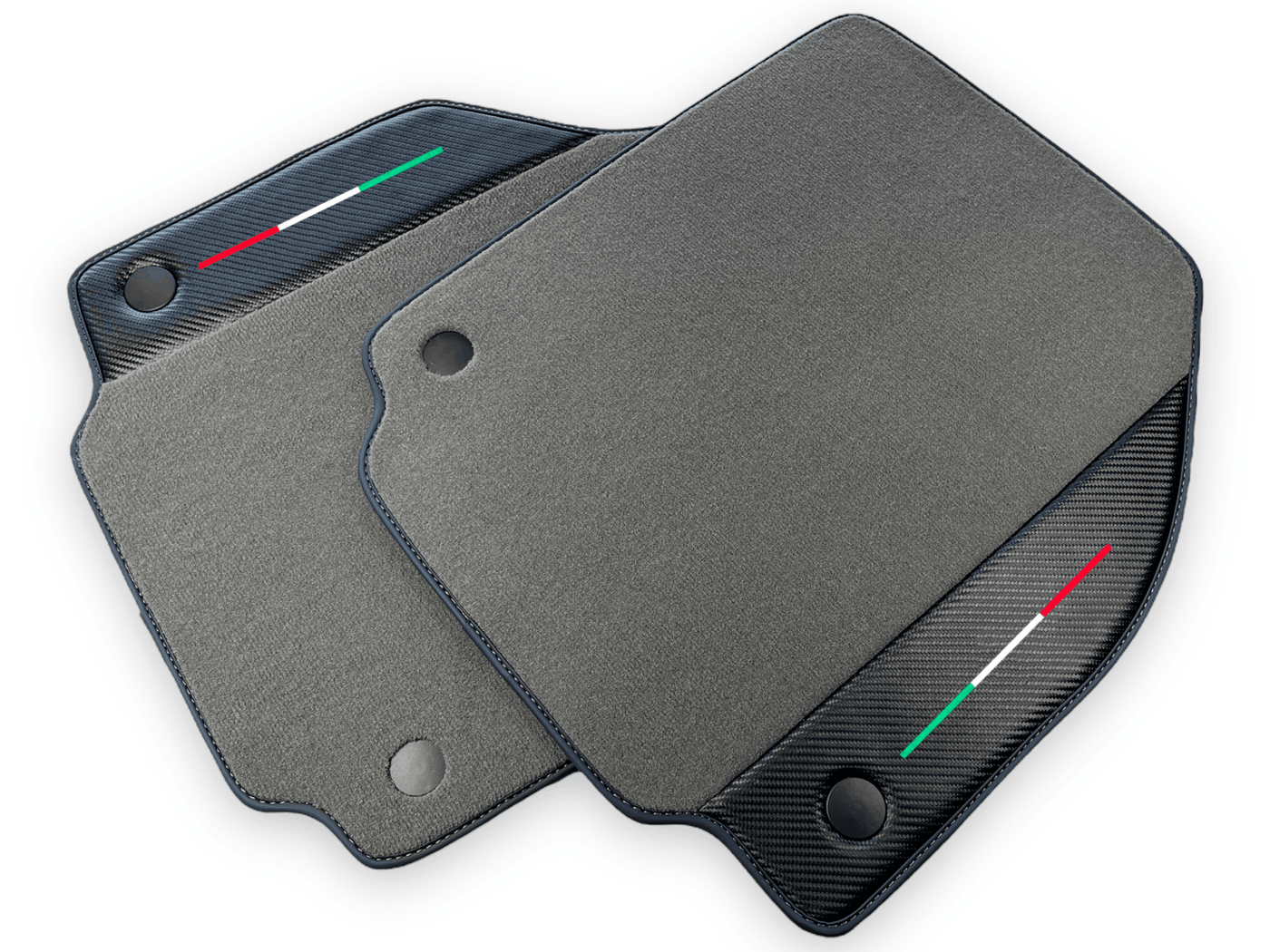 Gray Floor Mats For Ferrari F8 Spider 2019-2022 With Carbon Fiber Leather - AutoWin