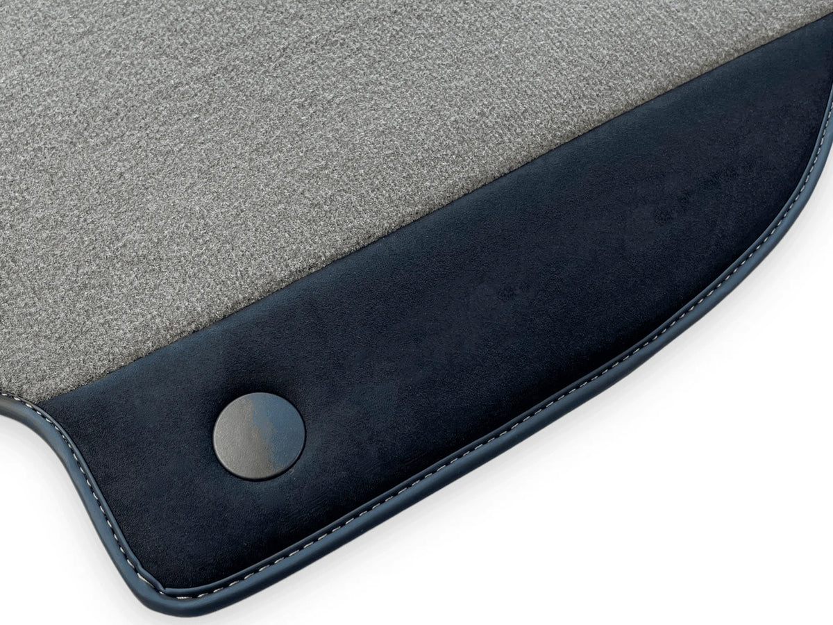 Gray Floor Mats For Ferrari 488 Spider (2016-2022) Carpets With Alcantara Leather - AutoWin