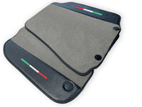 Gray Floor Mats For Ferrari 812 Superfast With Carbon Fiber Leather