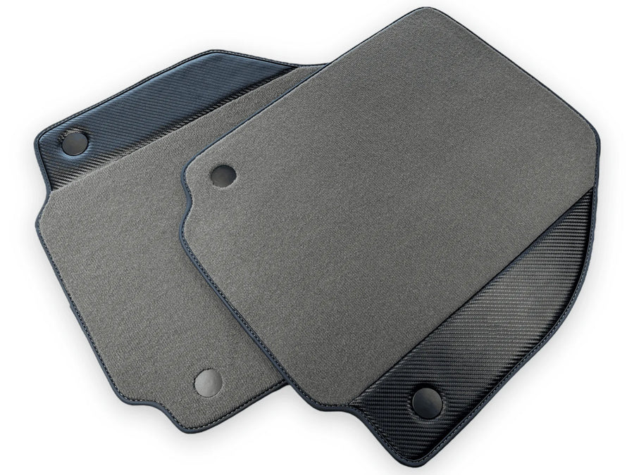 Gray Floor Mats For Ferrari F8 Spider 2019-2022 With Carbon Fiber Leather - AutoWin