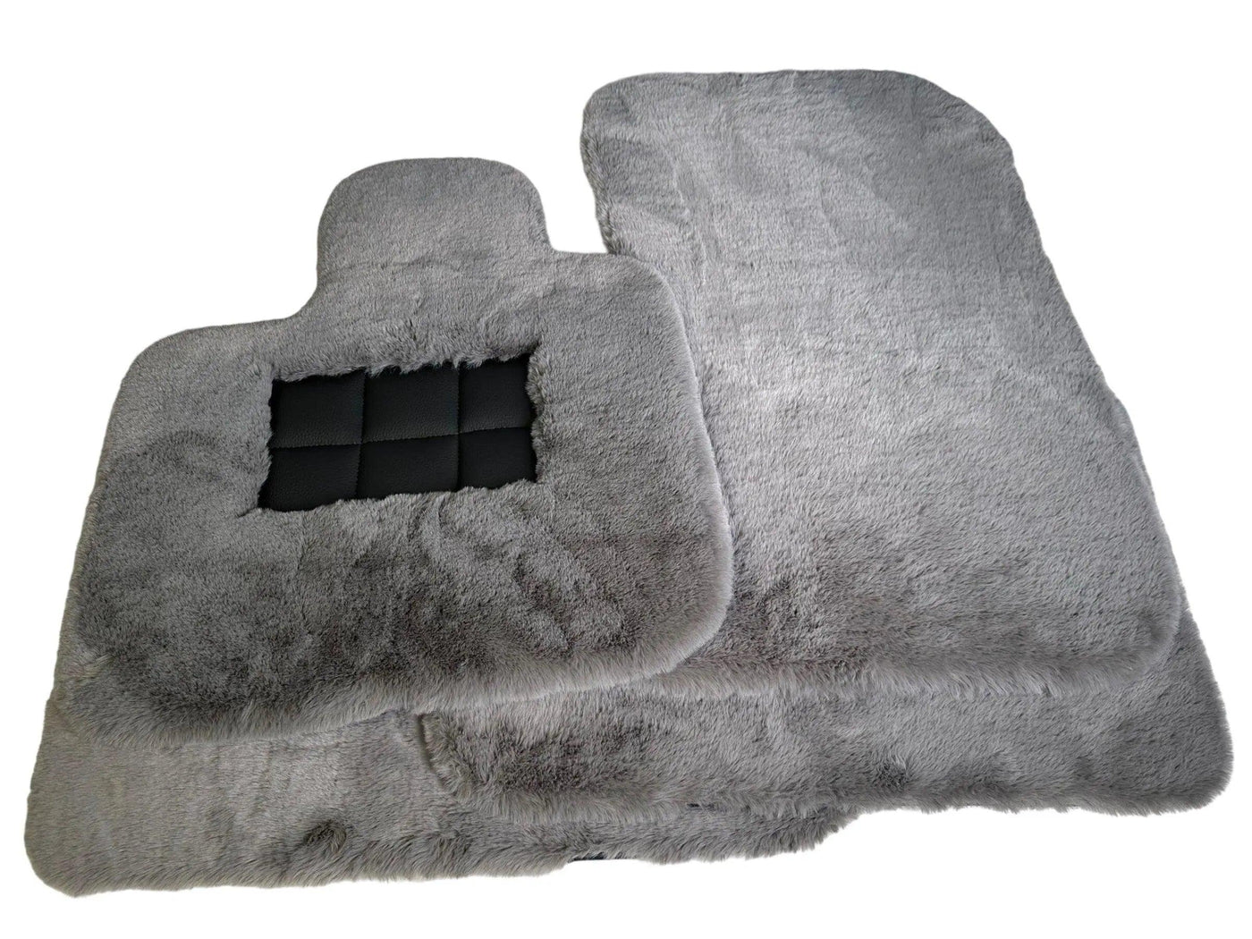 Gray Sheepskin Floor Mats For Bentley Bentayga Er56 Design Brand - AutoWin
