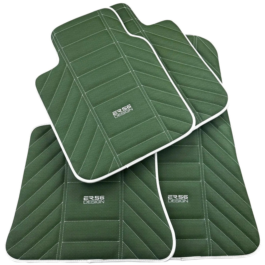 Green Leather Floor Mats For Rolls Royce Black Badge Ghost Series II (2021-2024)