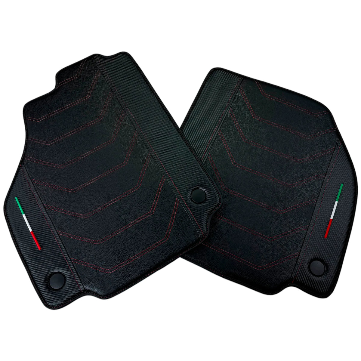 Leather Floor Mats For Ferrari 458 GT2 2012-2015 With Carbon Fiber | Italian Edition