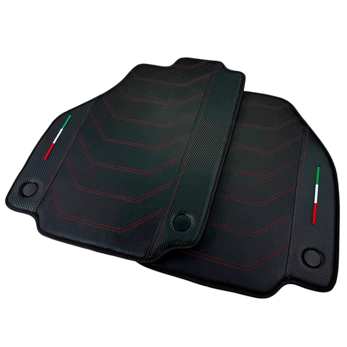 Leather Floor Mats For Ferrari 458 GT2 2012-2015 With Carbon Fiber | Italian Edition