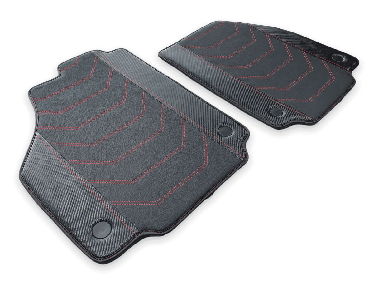 Leather Floor Mats for Ferrari 488 GTB (2016-2022) with Carbon Fiber