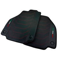 Leather Floor Mats For Ferrari 488 GTB (2016-2022) With Carbon Fiber | Italian Edition