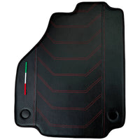 Leather Floor Mats For Ferrari 488 GTB (2016-2022) With Carbon Fiber | Italian Edition