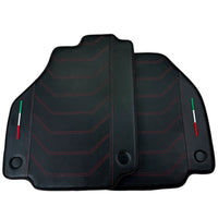 Leather Floor Mats For Ferrari 488 GTB (2016-2022) With Carbon Fiber | Italian Edition