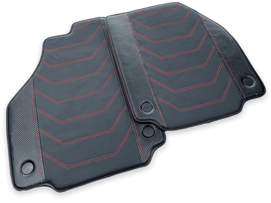 Leather Floor Mats for Ferrari 488 Spider (2016-2022) with Carbon Fiber
