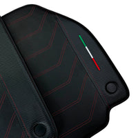 Leather Floor Mats For Ferrari 488 Spider (2016-2022) With Carbon Fiber | Italian Edition