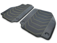 Leather Floor Mats For Ferrari 488 Spider 2016-2022 Yellow Sewing - AutoWin