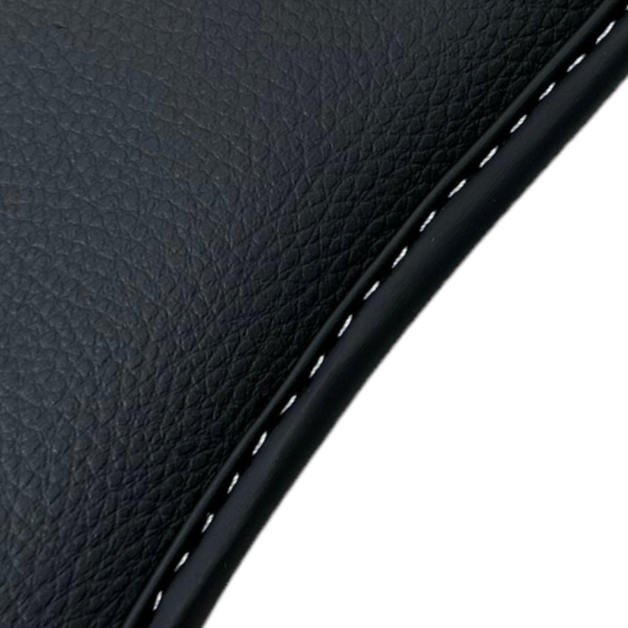 Leather Floor Mats for Ford Mustang GT350 Shelby (2015-2021) with Cobra Sewing - AutoWin