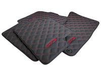 Leather Floor Mats for Porsche Cayenne GTS (2010-2018) Red Sewing - AutoWin