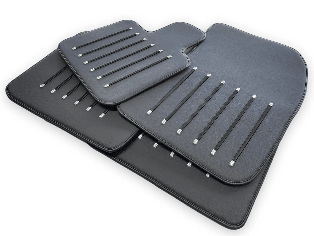 Leather Floor Mats For Rolls Royce Black Badge Phantom VIII (2017-2024) Black - AutoWin