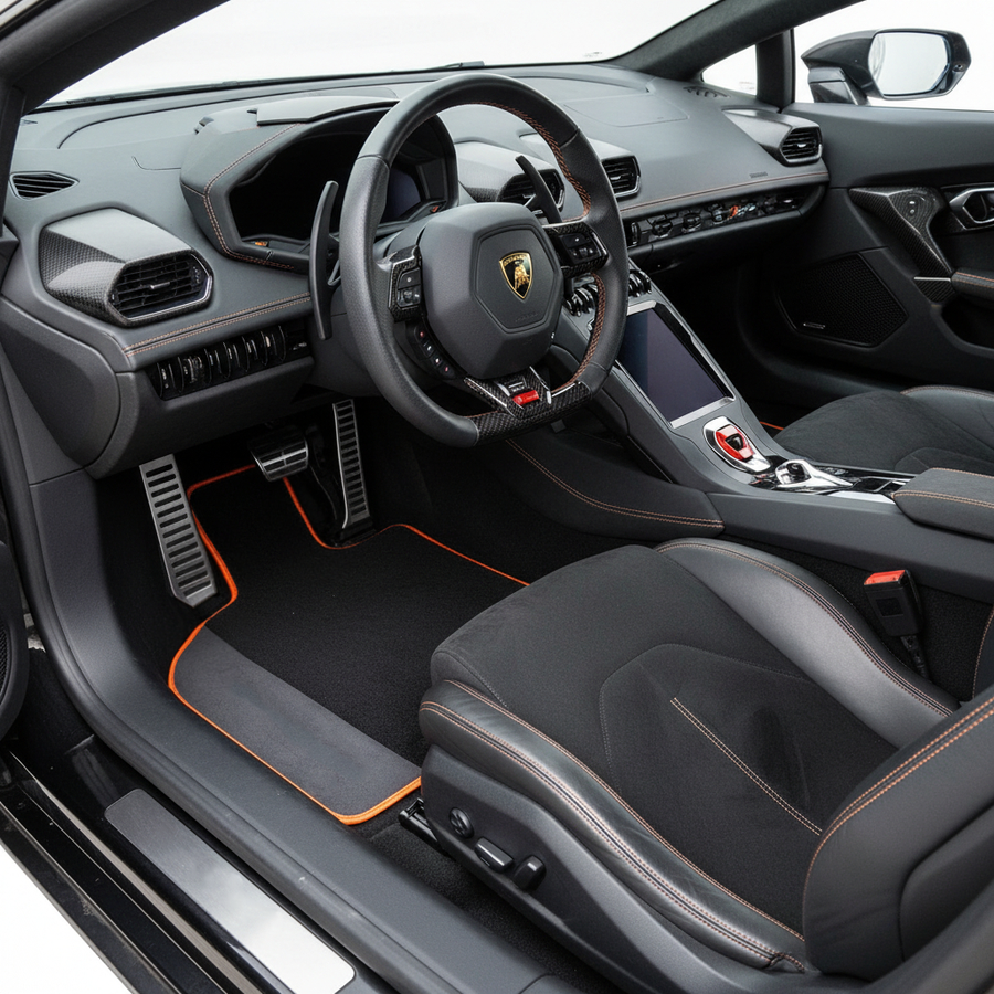 Tapis de voiture Sur mesure noirs pour Lamborghini Huracan