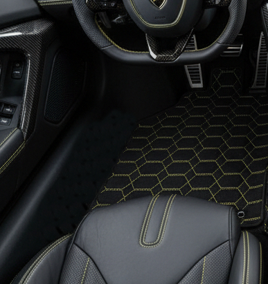 Customizable Leather Floor Mats with Hexagon Hex Pattern for Lamborghini Sian (2020-2022)