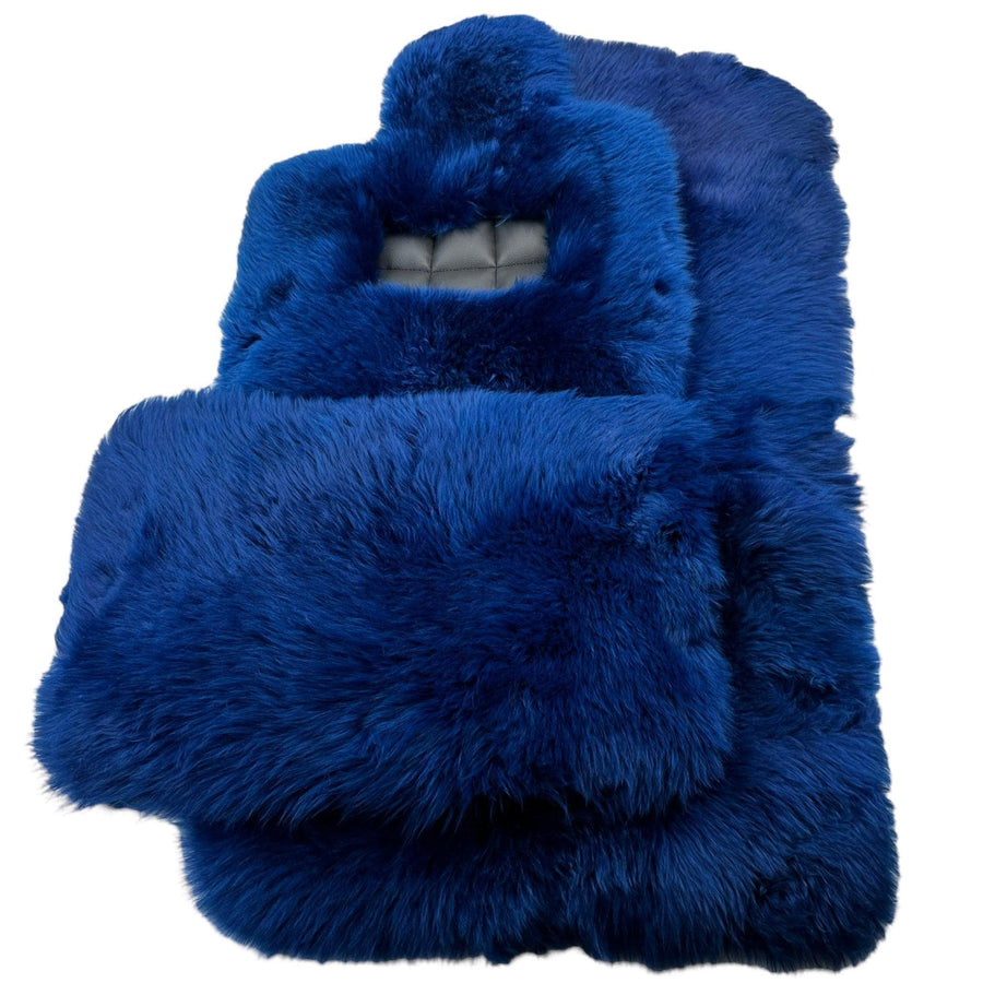 Navy Blue Sheepskin Floor Mats for Rolls Royce Spectre (2023-2024) | ER56 Design - AutoWin