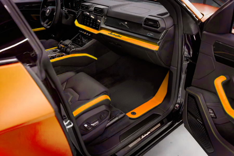 Tapis de voiture Sur mesure noirs pour Lamborghini Urus avec
