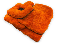 Orange Sheepskin Floor Mats For Bentley Bentayga Er56 Design Brand - AutoWin