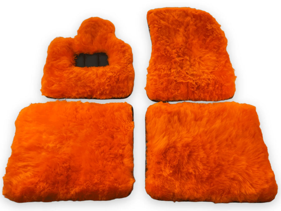 Orange Schaffell Autofußmatten für Rolls Royce Phantom VIII (2017-2024) ER56 Design Marke - AutoWin